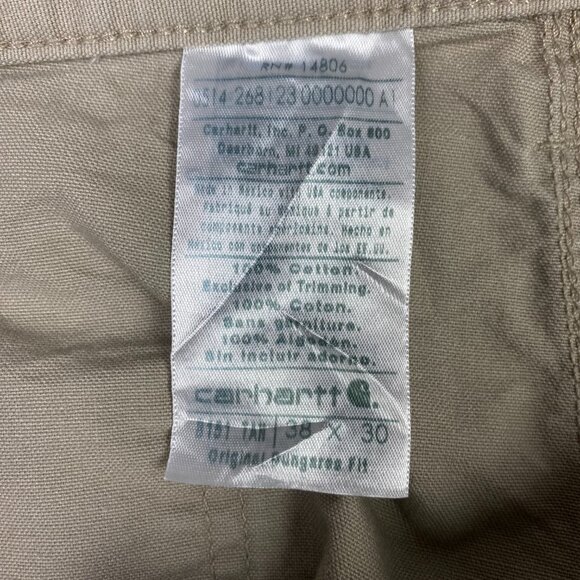 Carhartt Carpenter Pants Men's 38 x 30 Original Dungaree Fit Work Wear B151 TAN - Picture 6 of 11